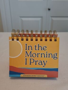 In the Morning I Pray Daily Desk Flip Calendar - Yellow & Blue